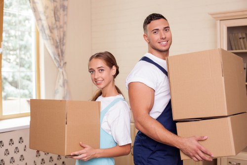 Business relocation in Acton showing transport and workplace setup