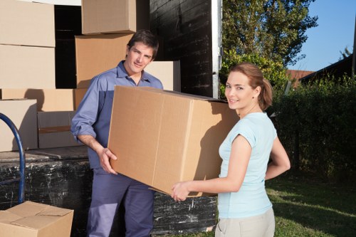 Office relocation transport and loading preparation for an Acton business move